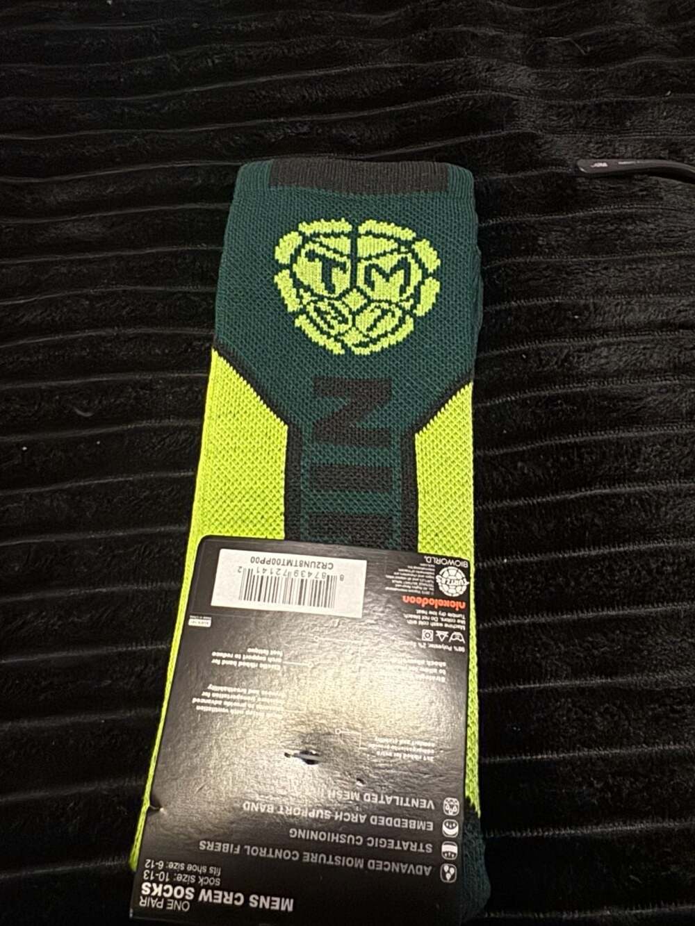 Bioworld Teenage Mutant Ninja Turtles Mens Crew Socks Size 10-13